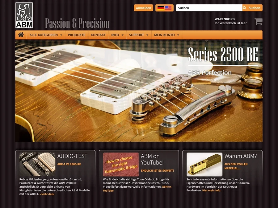Referenz von Internet-Service Berlin: ABM Guitar Parts Shop