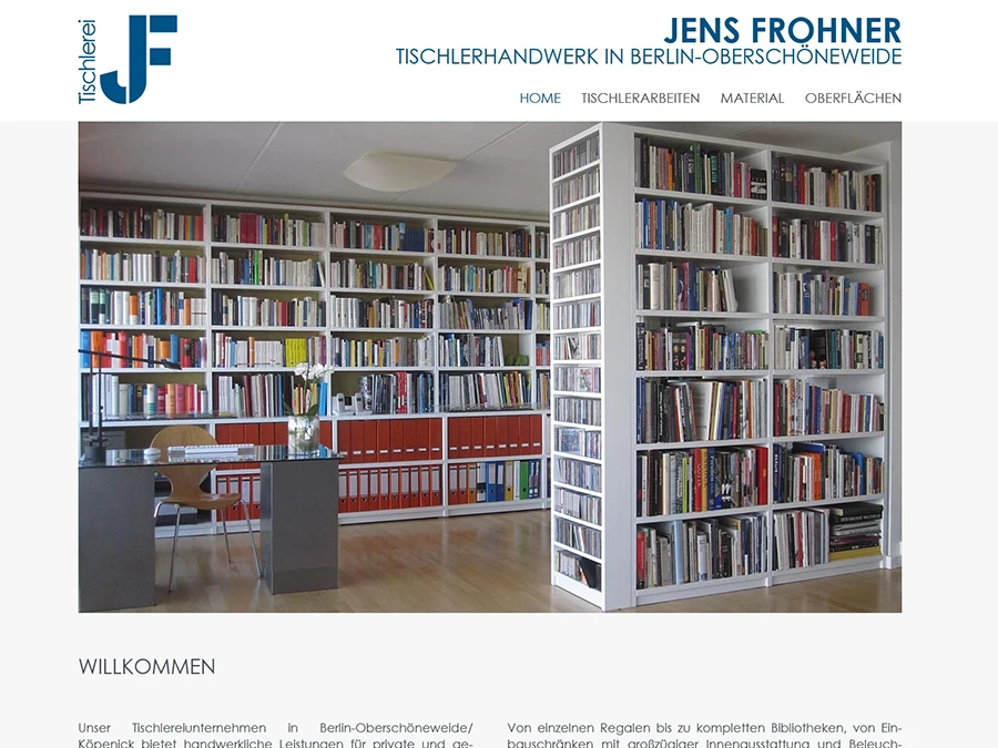 Referenz von Internet-Service Berlin: Tischlerei Jens Frohner