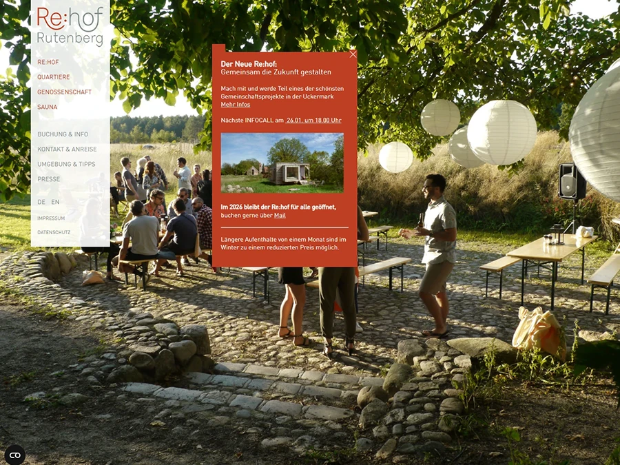 Referenz von Internet-Service Berlin: Re:hof Rutenberg, Lychen