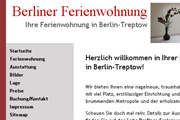 Referenz Website Berliner Ferienwohnung - Internet-Service Berlin - Webdesign, Homepage-Erstellung, Online-Shop-Erstellung